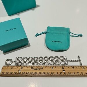 COPY - 💯 AuthenticTiffany & Co Cushion Double row 925 silver silver bracelet